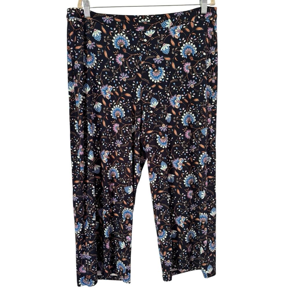 J. Jill Wearever Collection Floral Shirt & Pants Knit Set Women’s Size XL - Picture 4 of 9